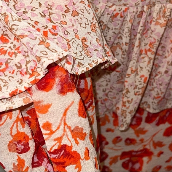 Free People Zuma Drippy Floral Tiered Skirt Size 6 - Picture 7 of 9